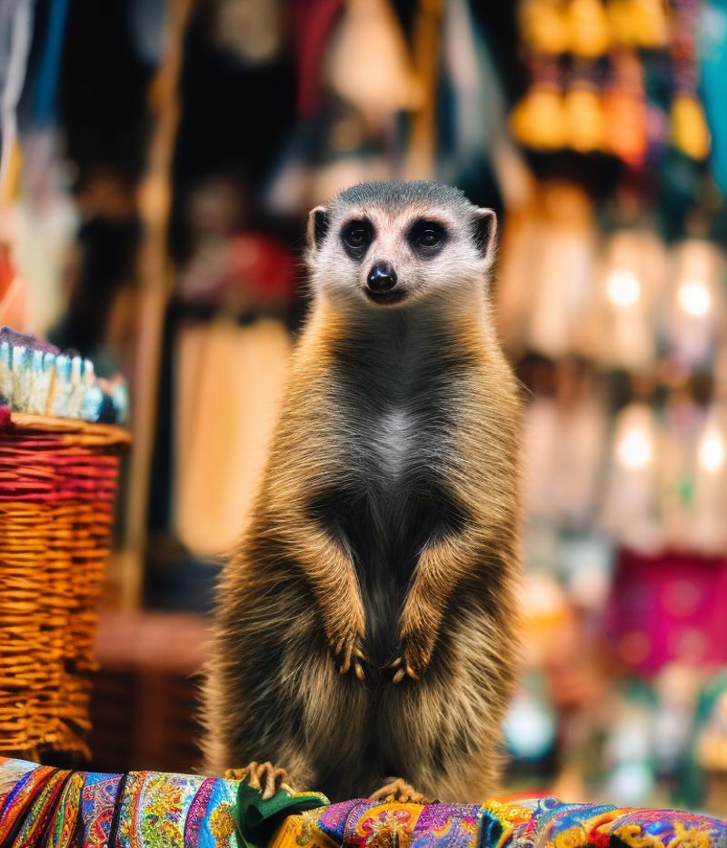 01289-3929403383-a meerkat with soft silky fur standing on top of a counter in an indian marketplace, doing a majestic pose, taken in an Indian b.png